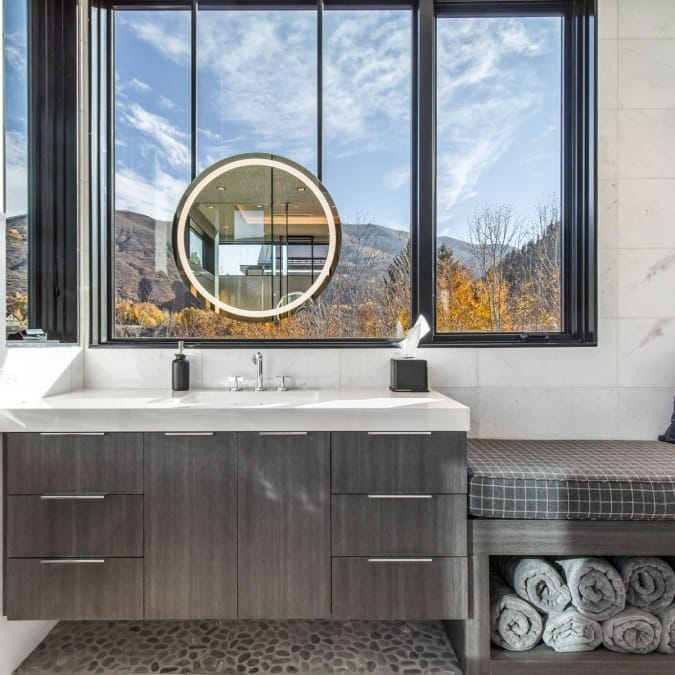 Bench Seating Next to Beauty Vanity