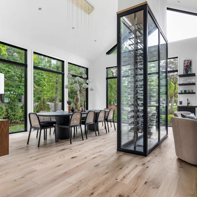 Dining Room with Wine Display Dining Room with Wine Display