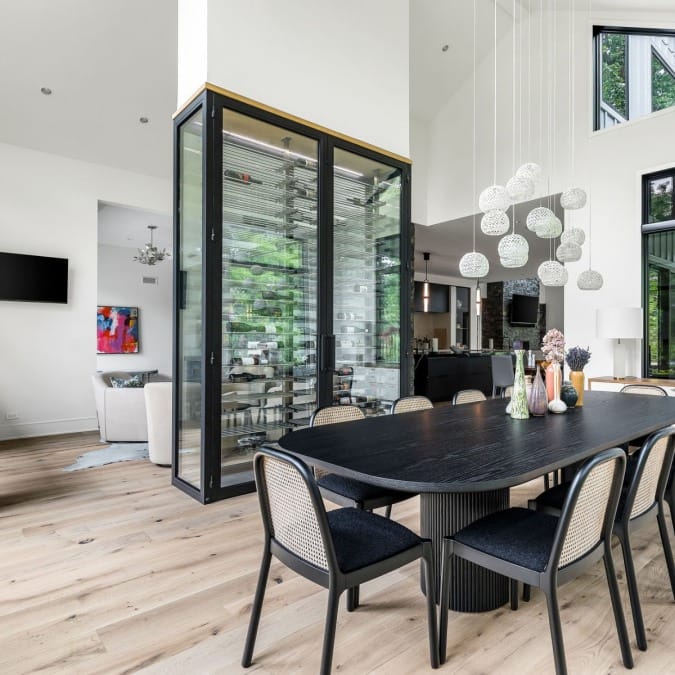 Climate-Controlled Wine Display with Integrated LED Lighting Climate-Controlled Wine Display with Integrated LED Lighting