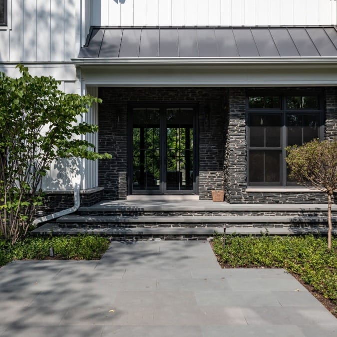 Natural Stone Pillar with Covered Porch Natural Stone Pillar with Covered Porch