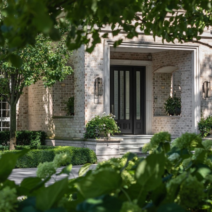 Covered Porch with Fiberglass Door and Sidelites