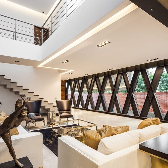 Steel Beam Crosses with Windows Embedded