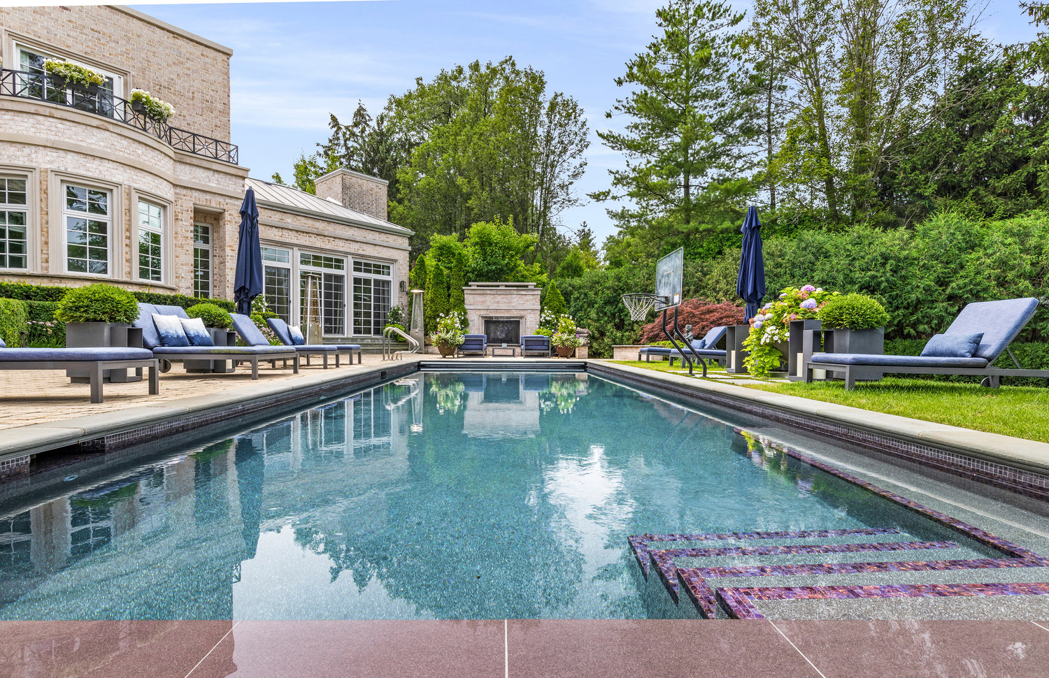 Image of the backyard of a transitional signature estate home built by Michael Bennett Homes®