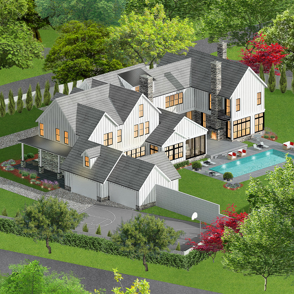 Image of a rendering for a custom home by Michael Bennett Homes®