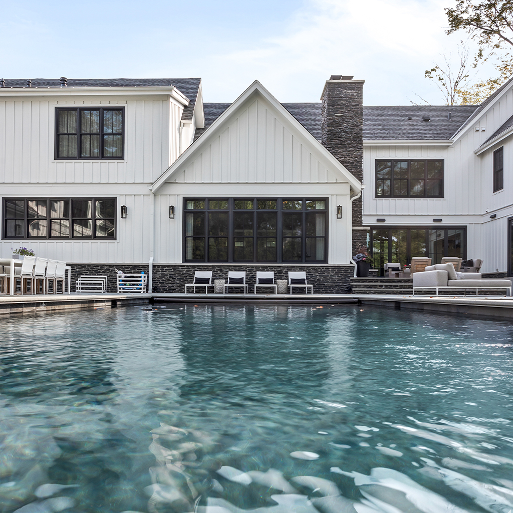 Image of the exterior of a custom estate home built by Michael Bennett Homes®