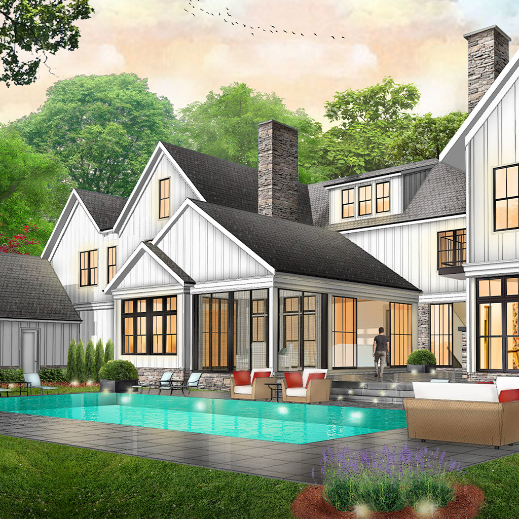 Image of a rendering for a custom home by Michael Bennett Homes®